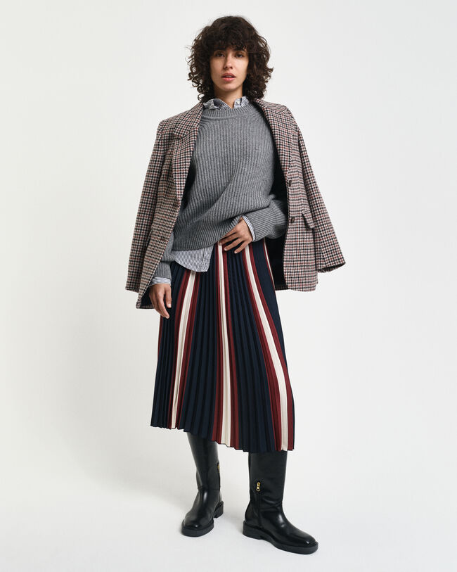 Jupe plissée à rayures