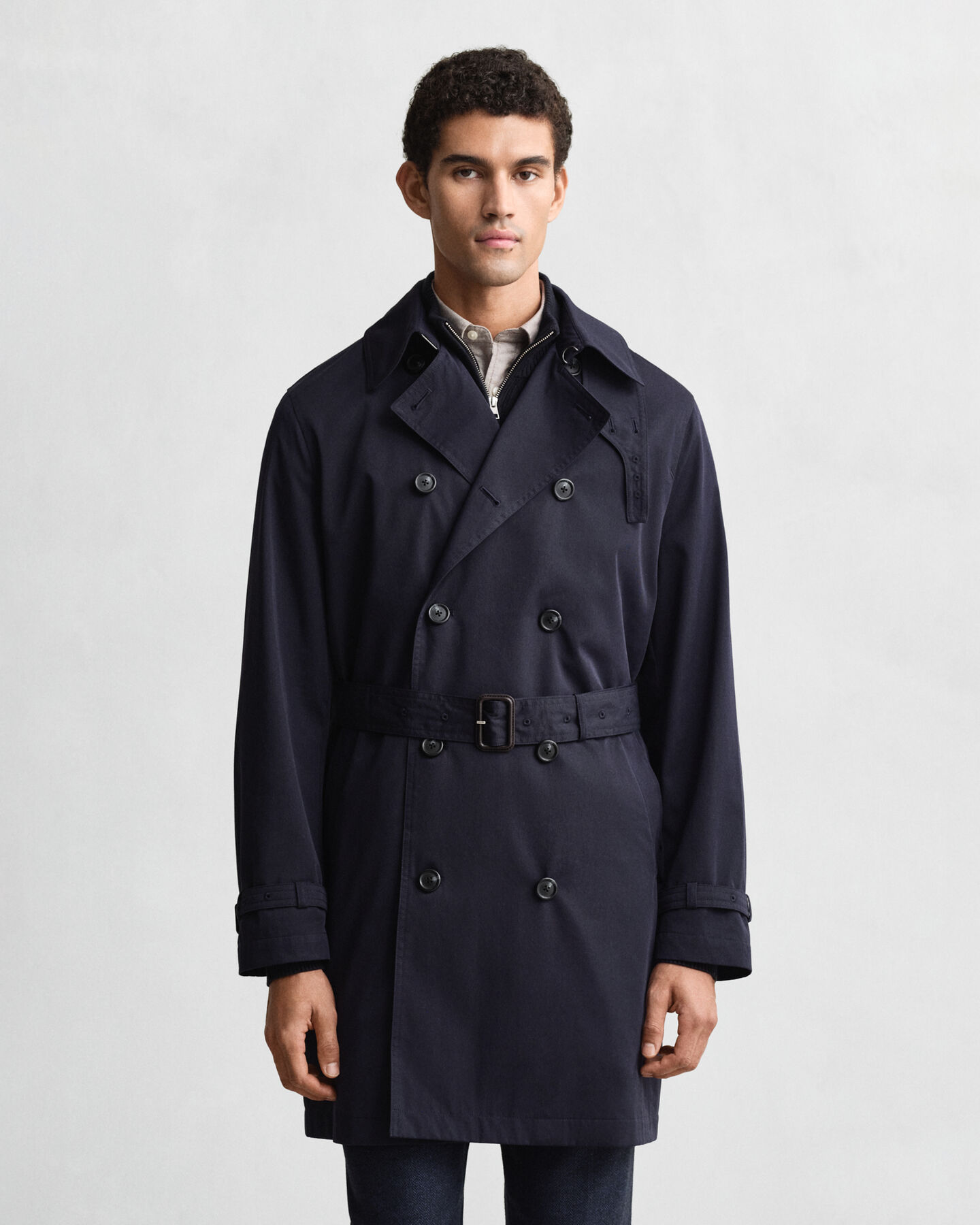 Trench-coat en coton mélangé