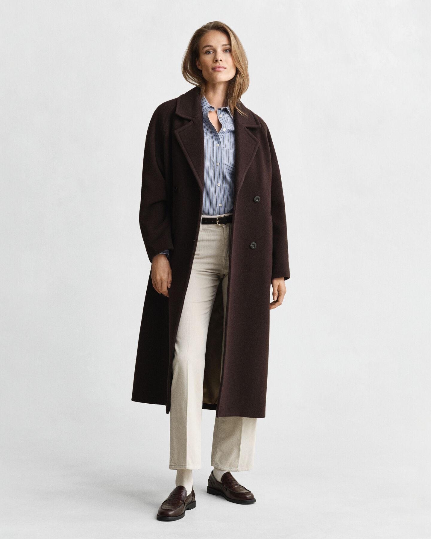 Chemise coupe regular en popeline &agrave; rayures