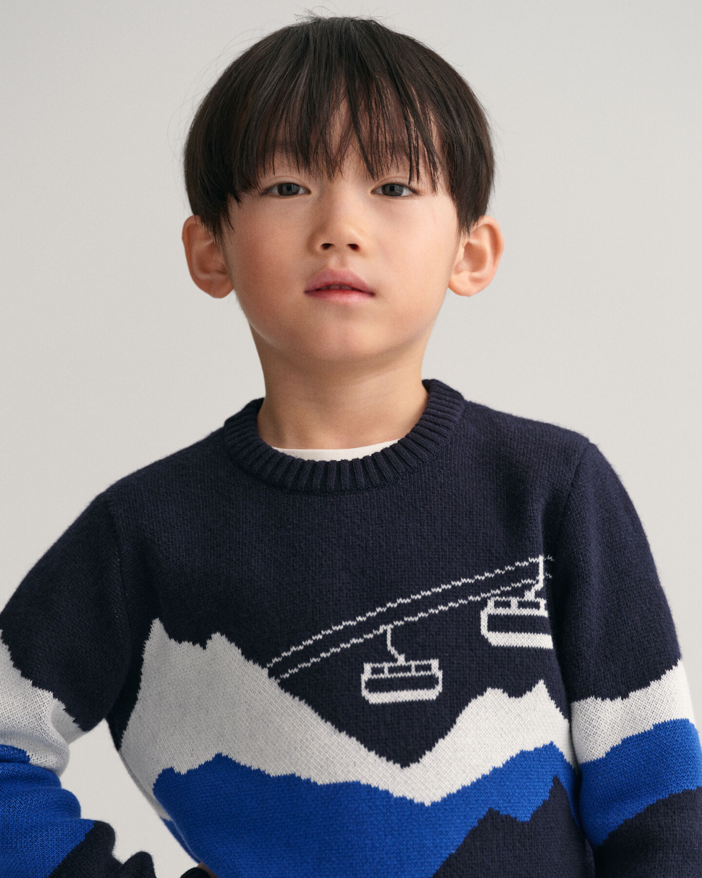 Pull ras du cou en jacquard Alpine Kids