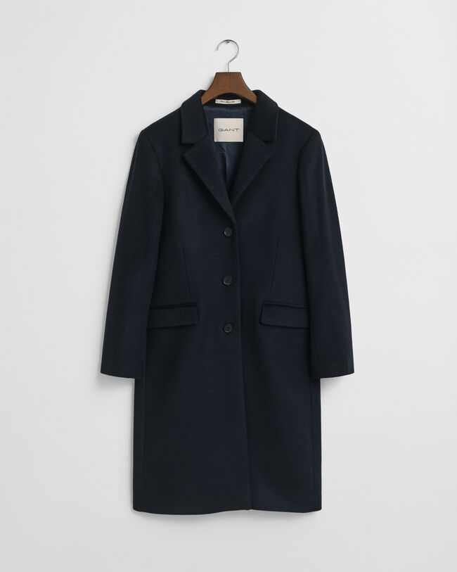 Manteau ajusté classique en laine mélangée
