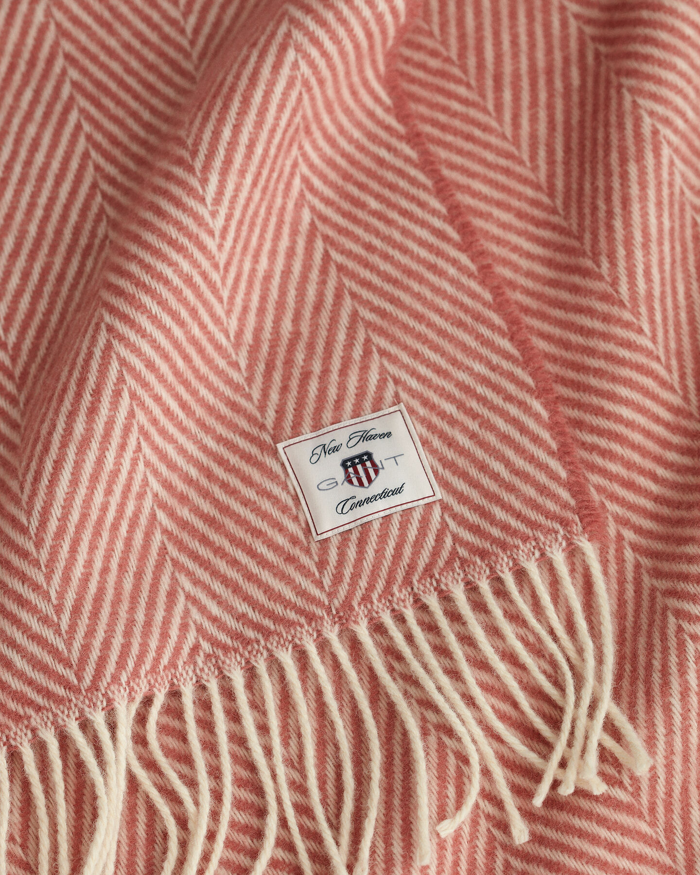 Jeté de lit en laine à chevrons