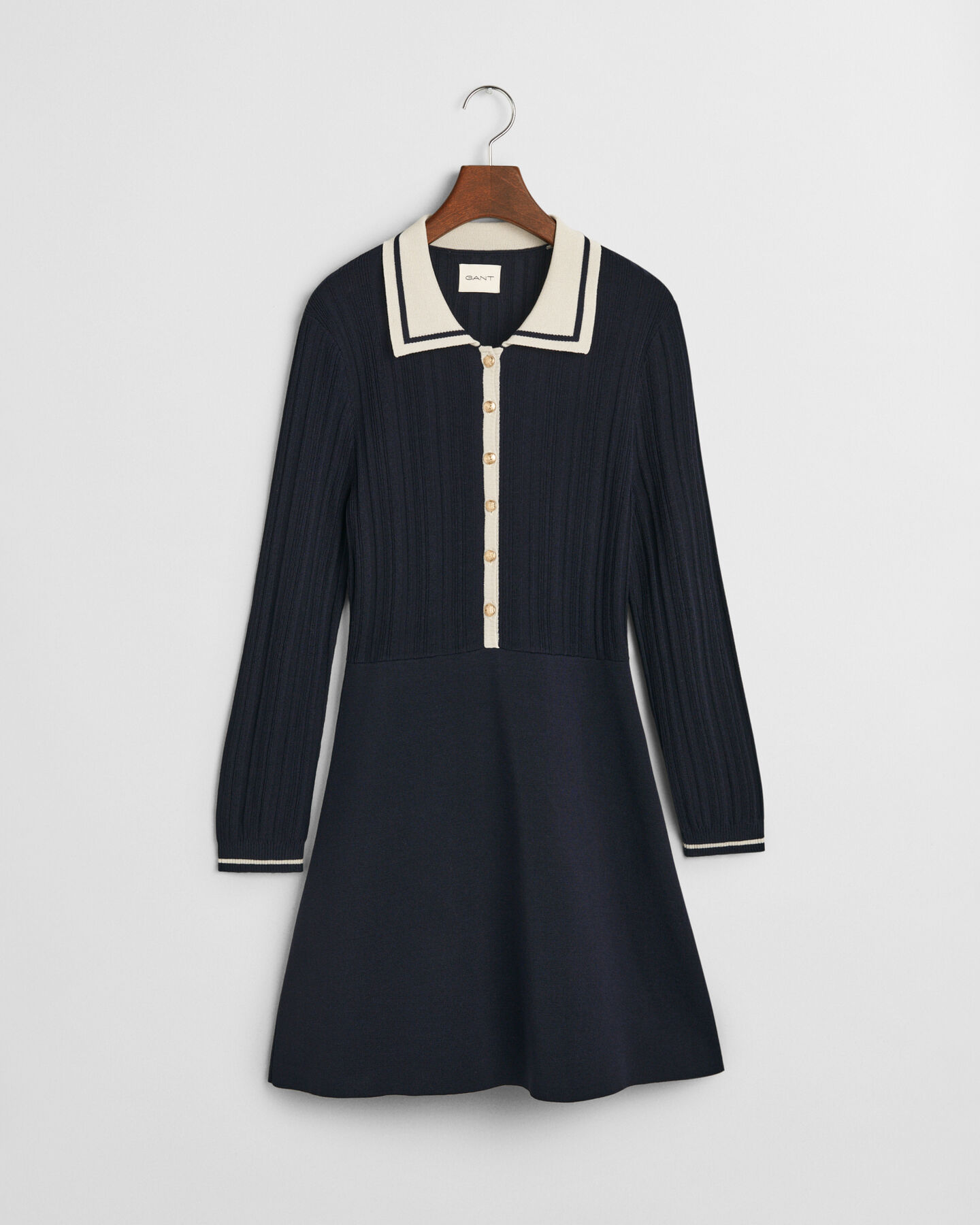 Robe en maille côtelée contrastante