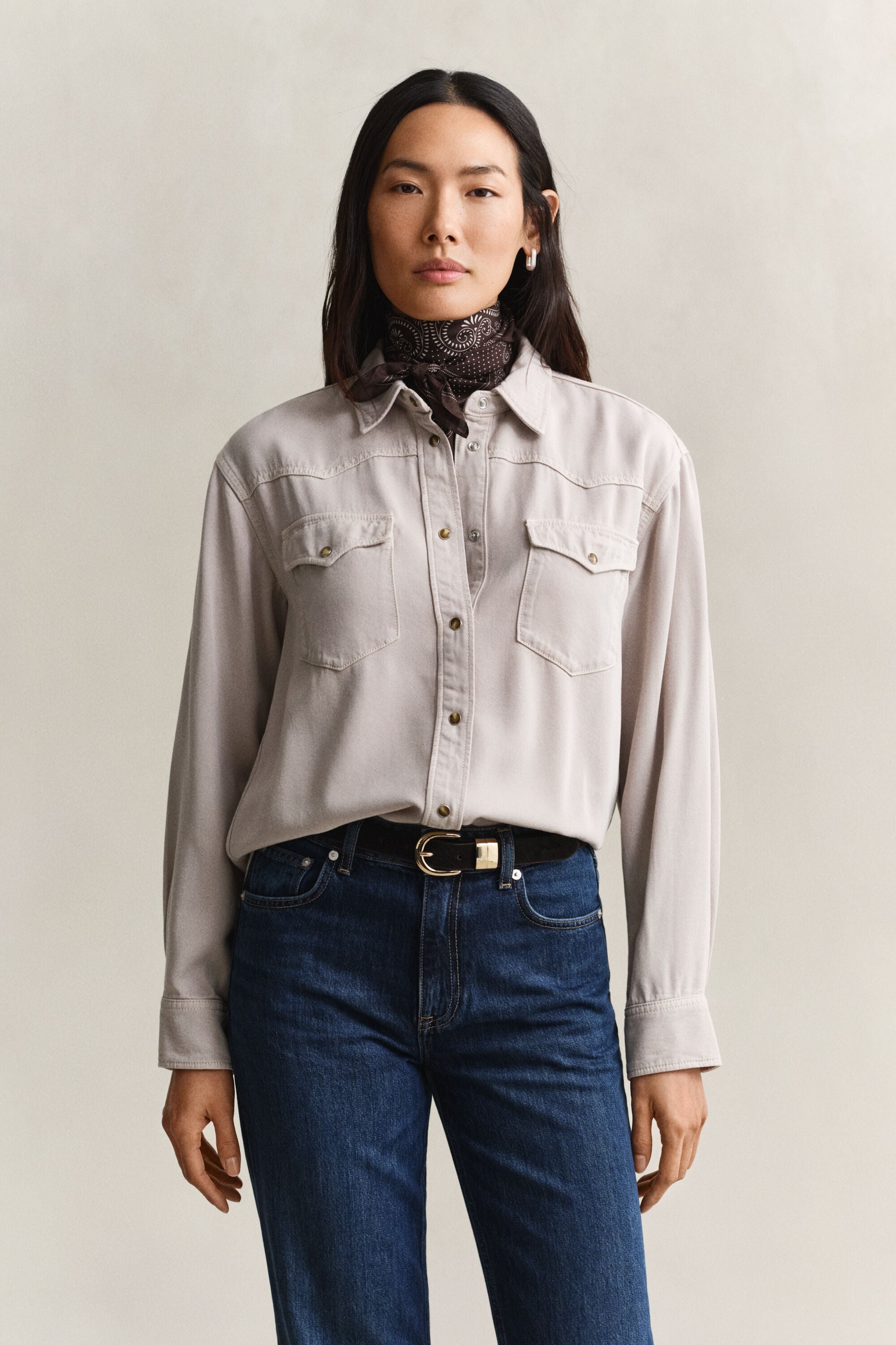 Chemise style ranger en sergé de denim