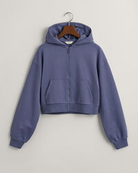 Sweat &agrave; capuche zipp&eacute; court Script Graphic Teen Girls