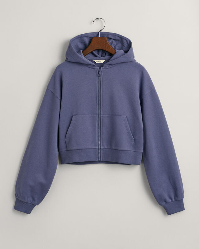 Sweat &agrave; capuche zipp&eacute; court Script Graphic Teen Girls