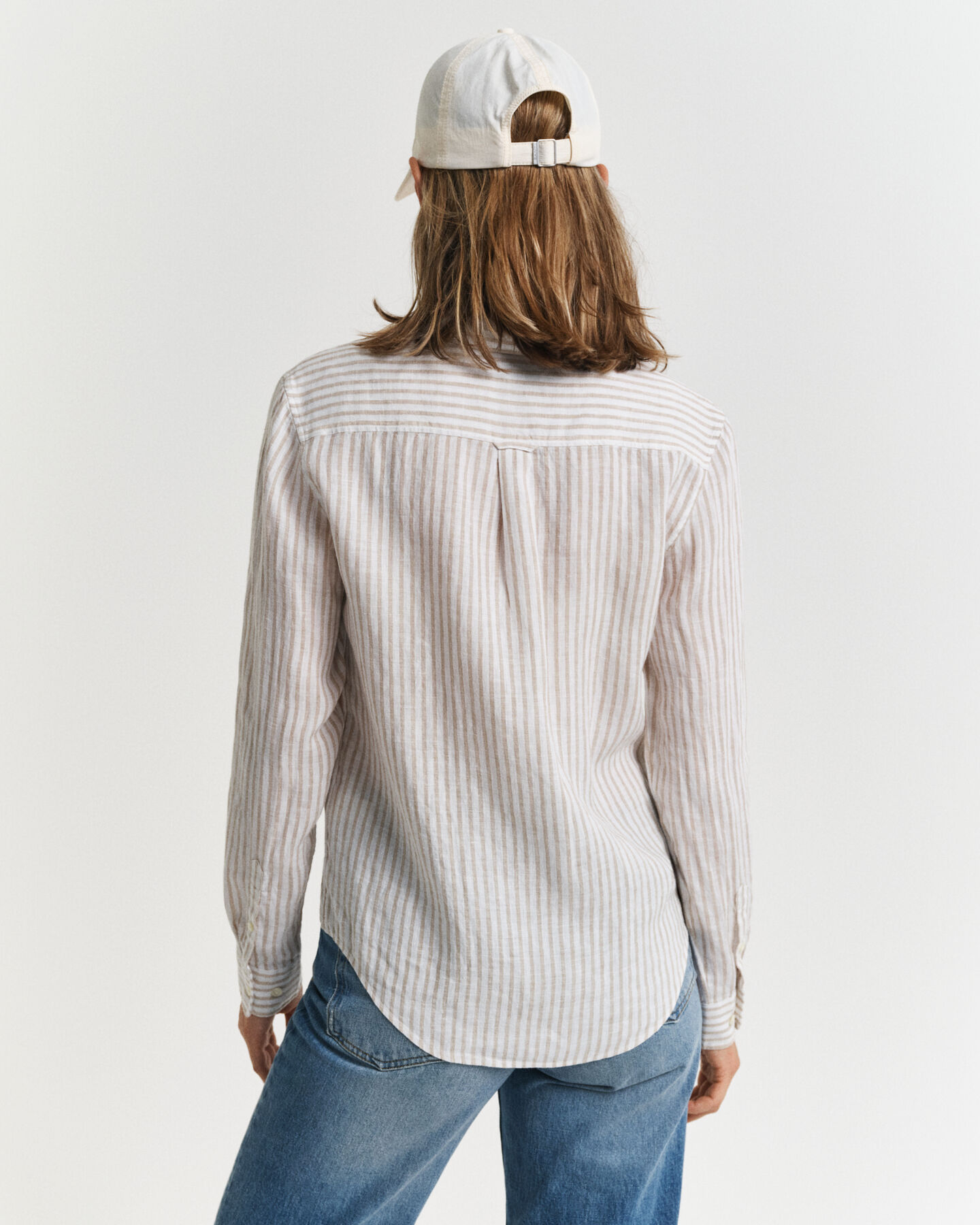 Chemise coupe regular en lin à rayures