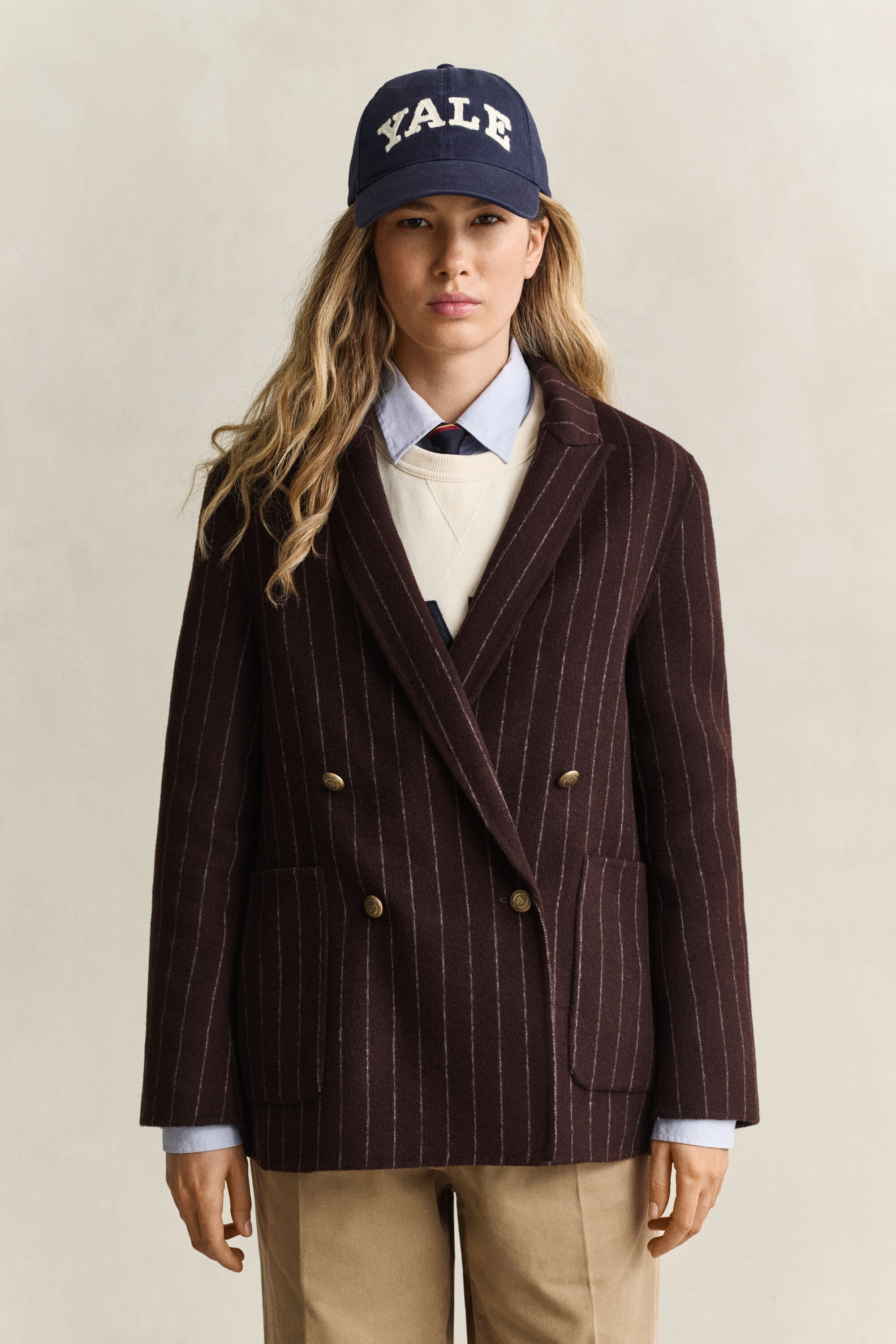 Veste Blazer à rayures tennis cousue main Gant x Yale