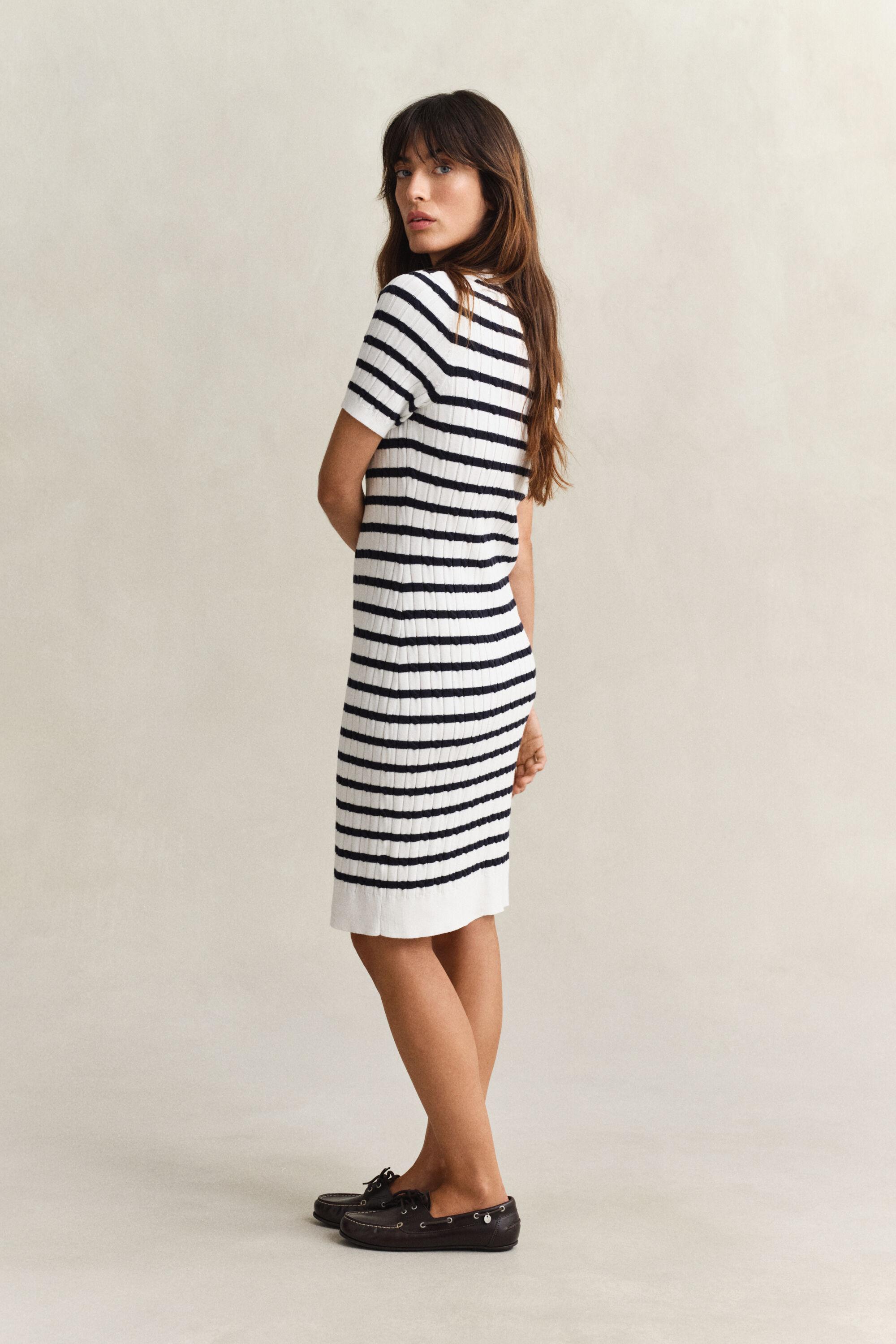 Robe en maille torsadée de coton