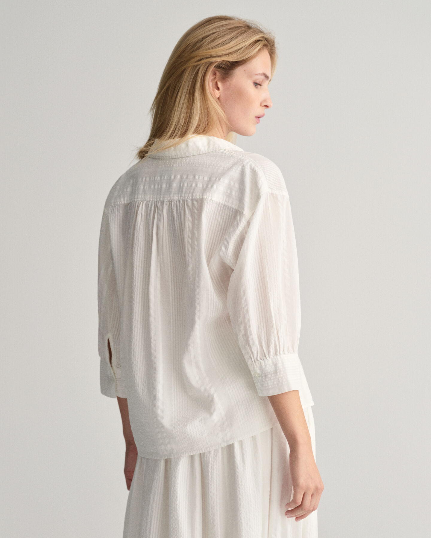 Chemise relaxed fit &agrave; rayures Seersucker Popover