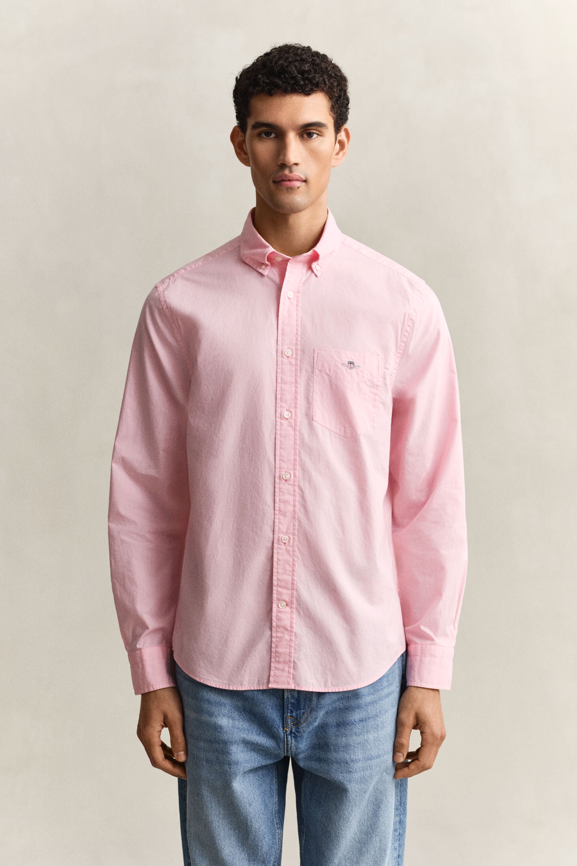 Chemise coupe regular en popeline classique