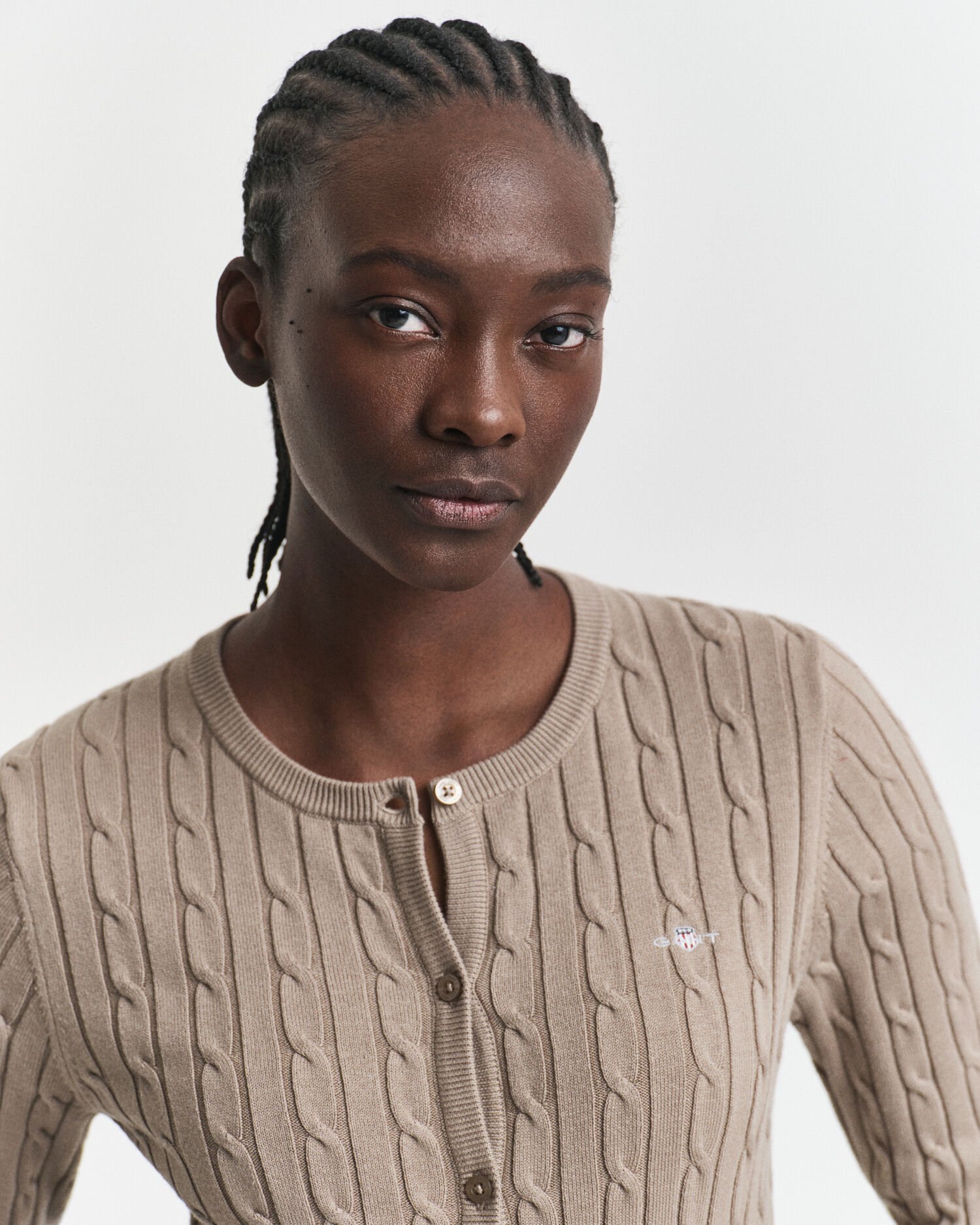 Cardigan en maille torsadée