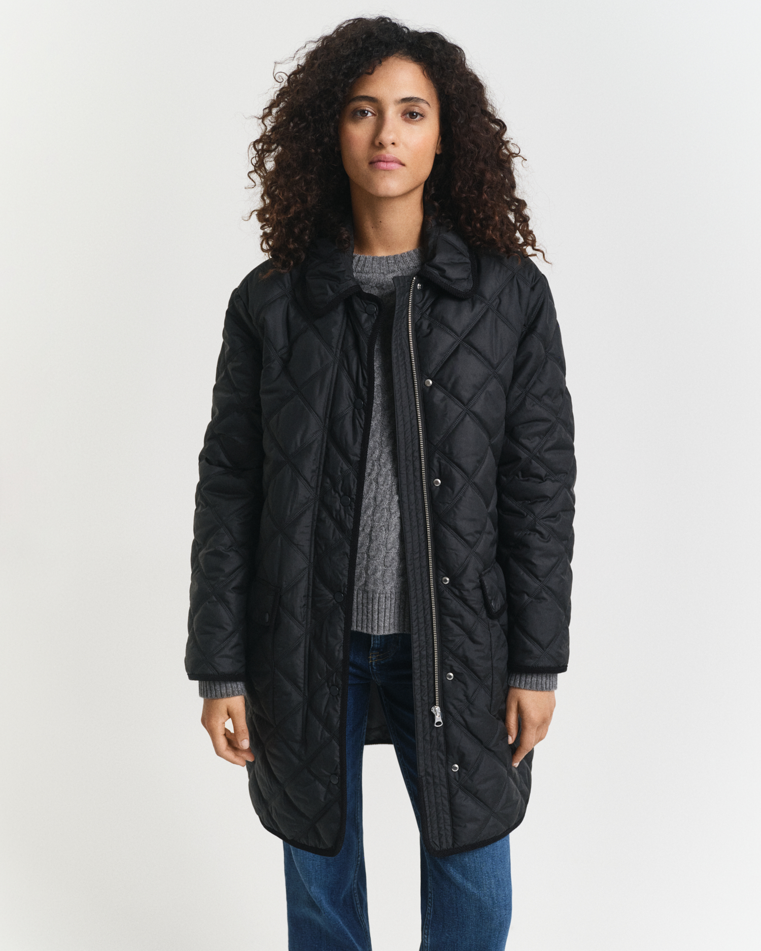 Manteau Bomber Stella McCartney Matelassé Floral Marin - Taille 0/36 - Occasion Excellent État