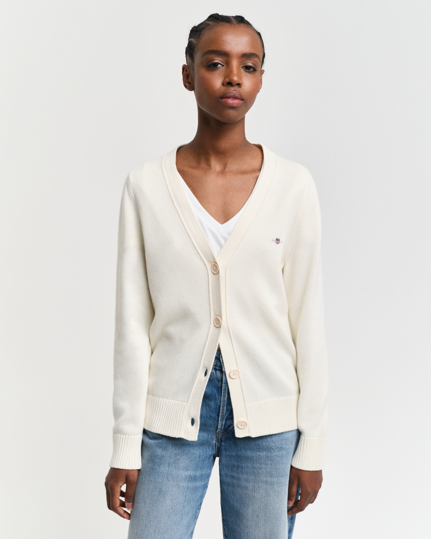 Cardigan Homme JAMES & NICHOLSON - Coton Peigné, Lavable Machine, Col V - Coupe Cintrée