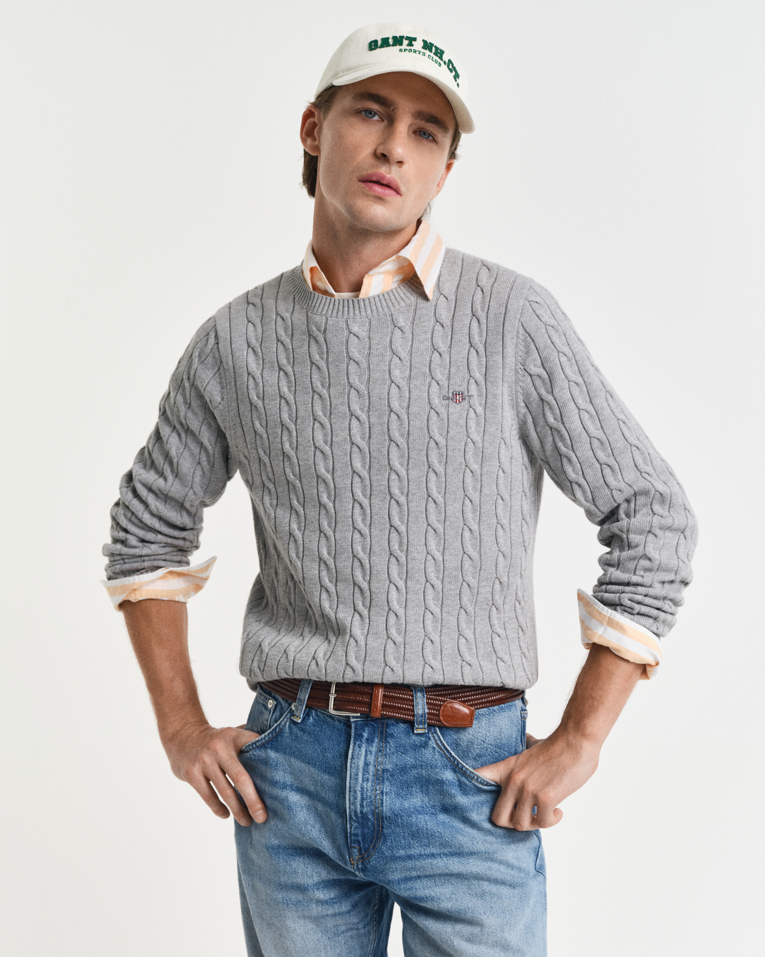 Pull Femme Col V En Coton GANT - Rose, Taille L, Occasion En Excellent état