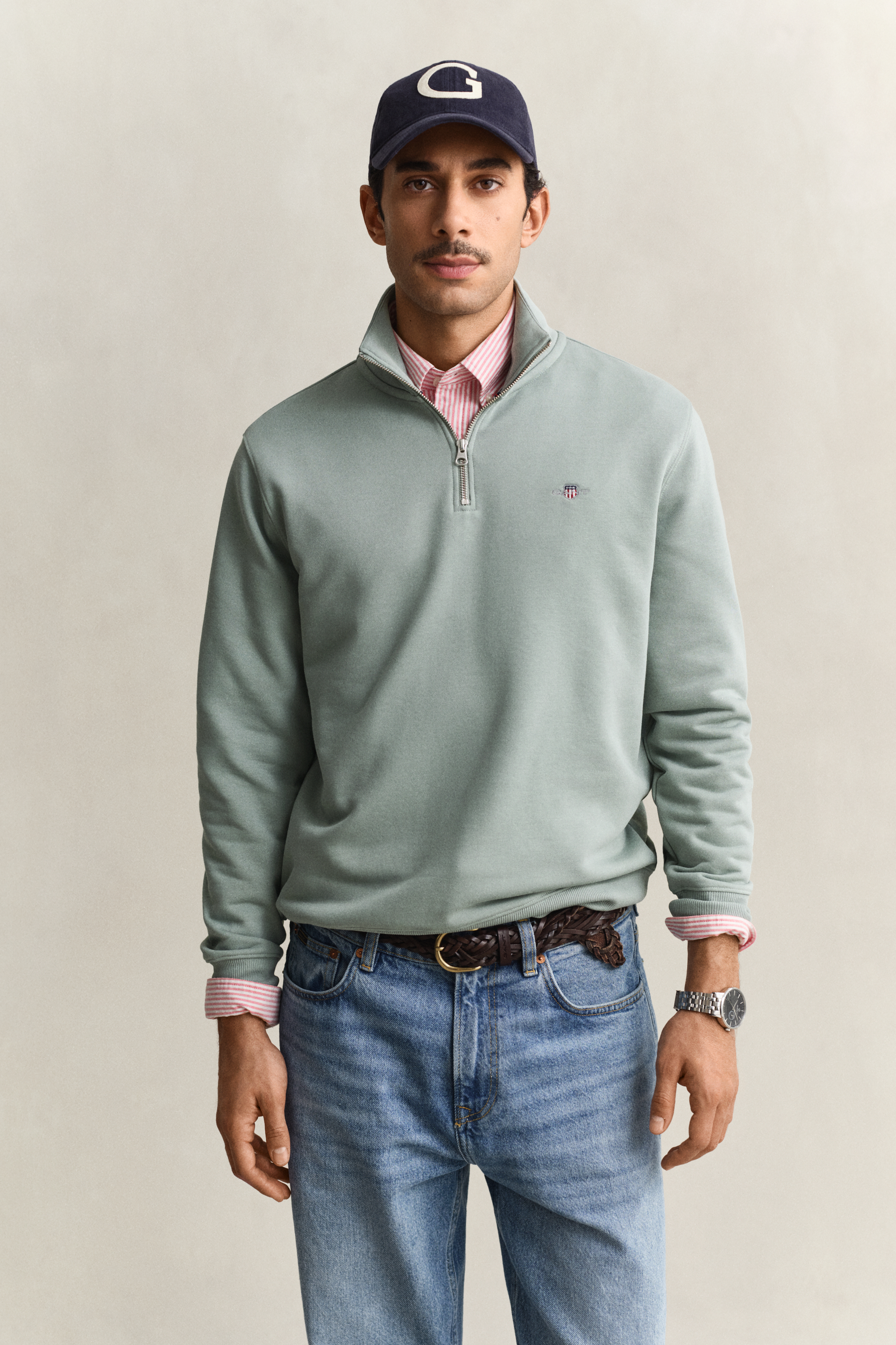 Sweat-shirt à demi-zip avec écusson - SURPLUS MINT