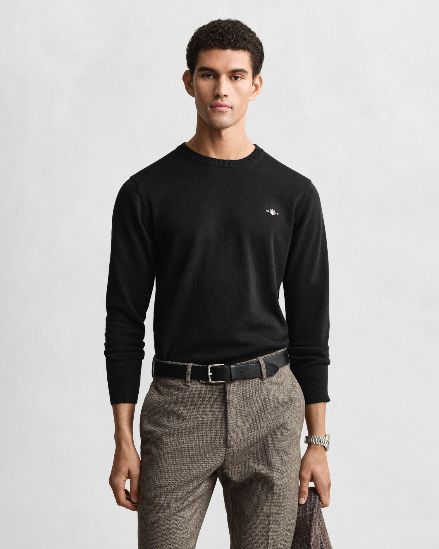 Pull GANT En Coton Piqué Blanc - Taille S - Col Rond - Occasion Très Bon état